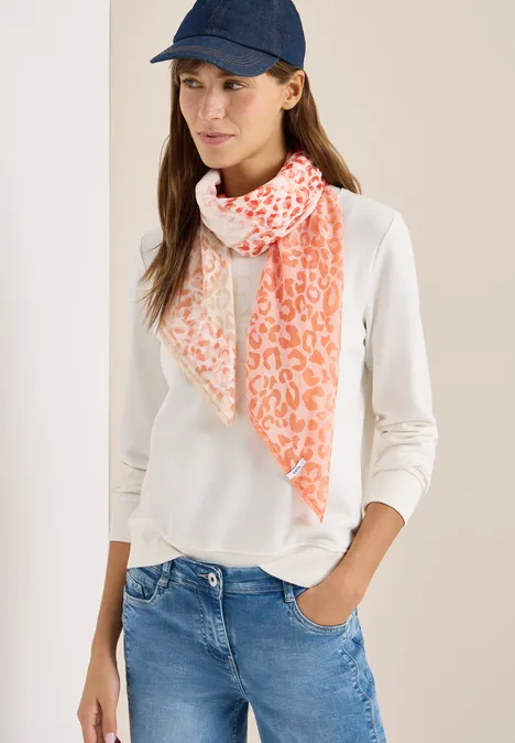 Foulard à motif dévoré cherry tomato orange