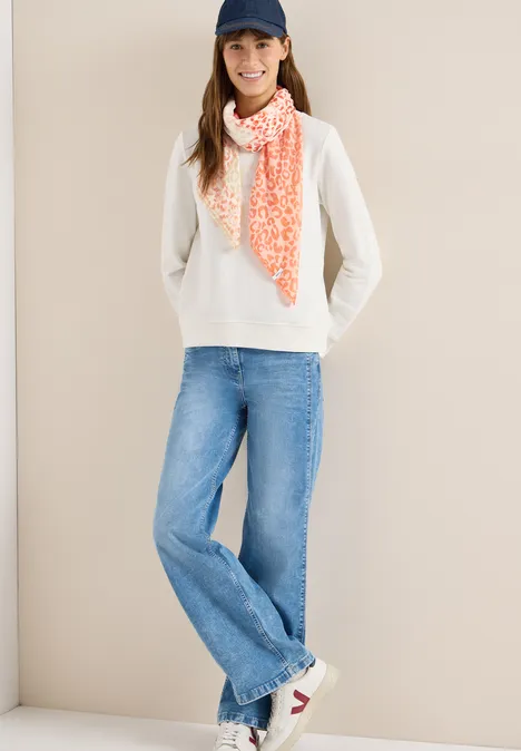 Foulard à motif dévoré cherry tomato orange