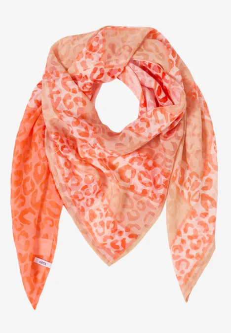 Foulard à motif dévoré cherry tomato orange