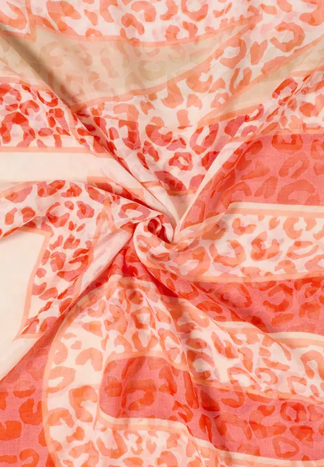 Foulard à motif dévoré cherry tomato orange