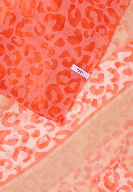 Foulard à motif dévoré cherry tomato orange