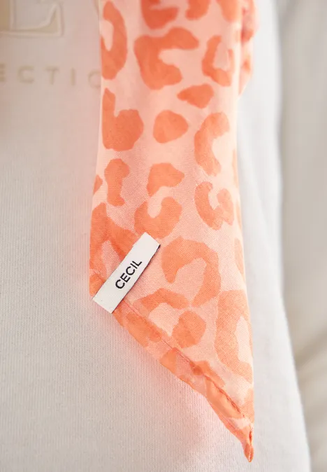 Foulard à motif dévoré cherry tomato orange