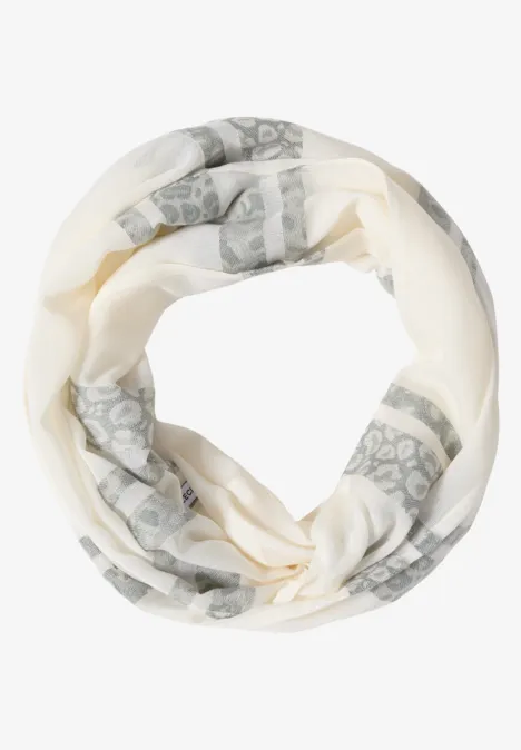 Foulard loop à rayures léopard vanilla white