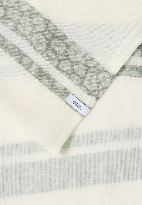 Foulard loop à rayures léopard vanilla white