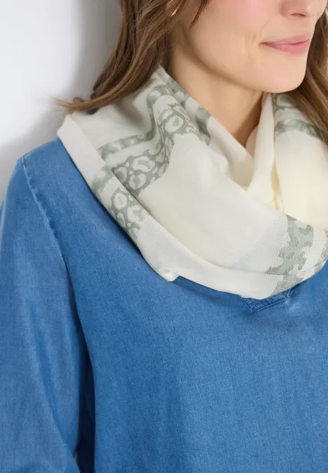 Foulard loop à rayures léopard vanilla white