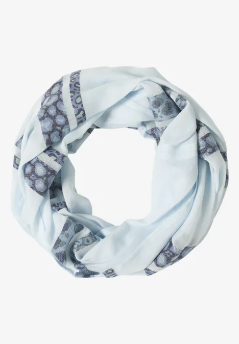 Foulard loop à rayures léopard watercolour blue