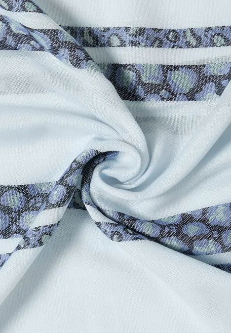 Foulard loop à rayures léopard watercolour blue