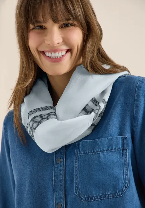 Foulard loop à rayures léopard watercolour blue