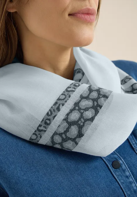 Foulard loop à rayures léopard watercolour blue