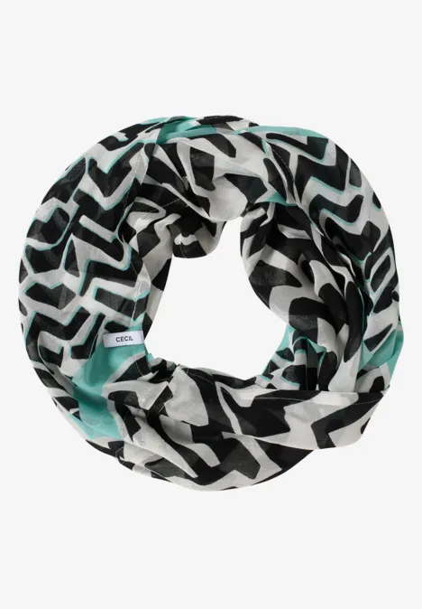 Gemusterter Loop-Schal light foam blue