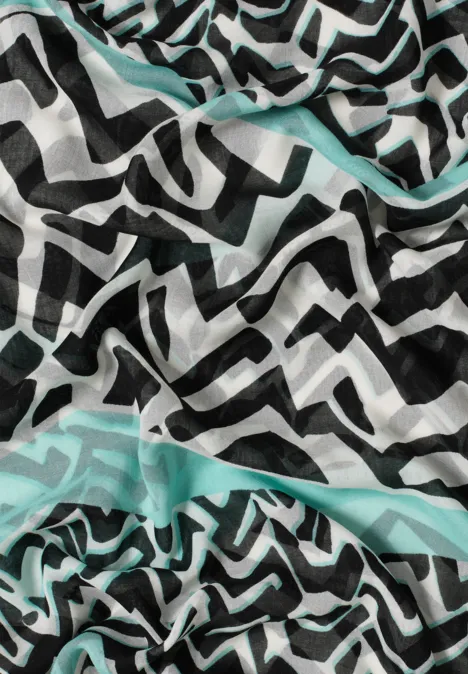 Gemusterter Loop-Schal light foam blue