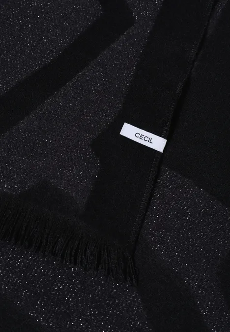 Sjaal met glitterdetails Black