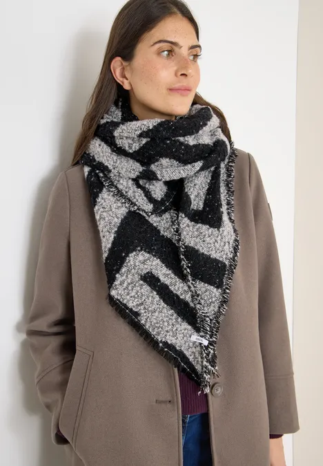 Bouclé driehoekige sjaal Black Bouclé driehoekige sjaal Black