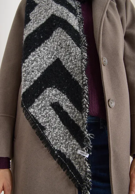 Bouclé driehoekige sjaal Black Bouclé driehoekige sjaal Black