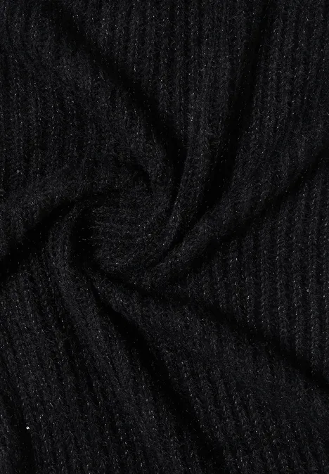 Driehoekige sjaal met glitter Black Driehoekige sjaal met glitter Black