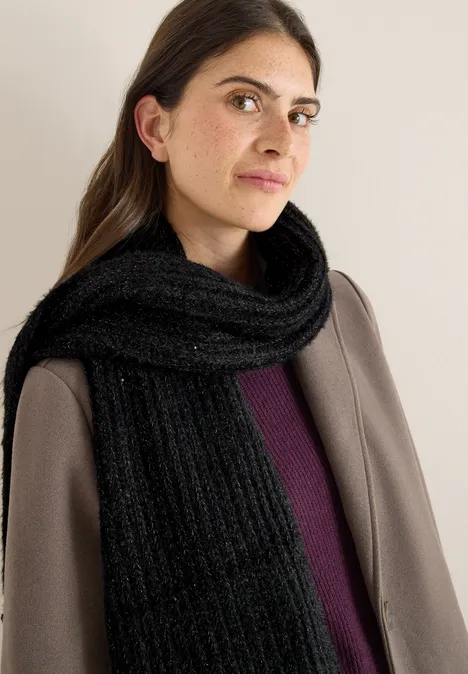 Driehoekige sjaal met glitter Black Driehoekige sjaal met glitter Black