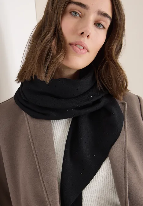 Schal mit Schmucksteinen Black Schal mit Schmucksteinen Black