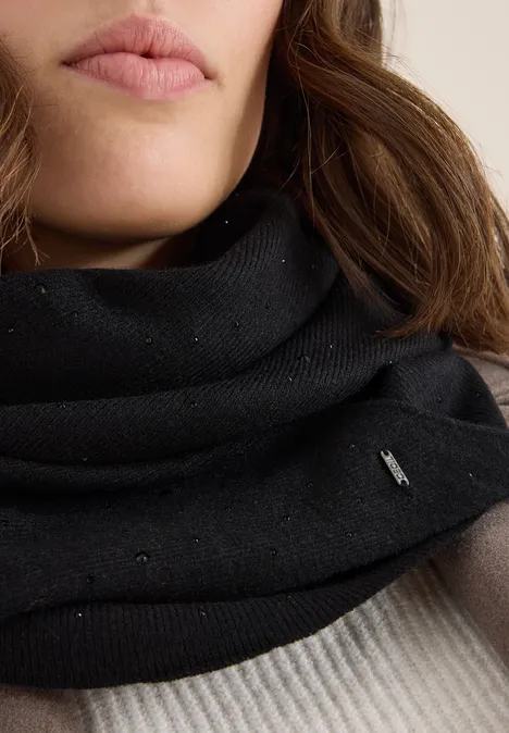 Schal mit Schmucksteinen Black Schal mit Schmucksteinen Black