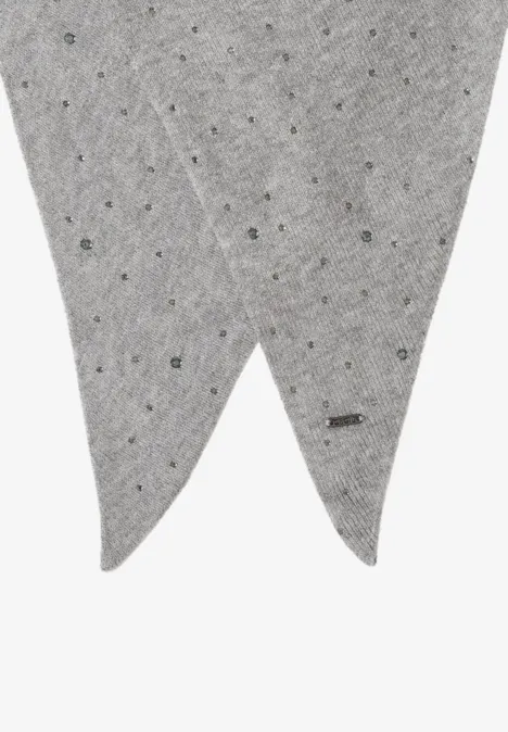 Schal mit Schmucksteinen mineral grey melange Schal mit Schmucksteinen mineral grey melange