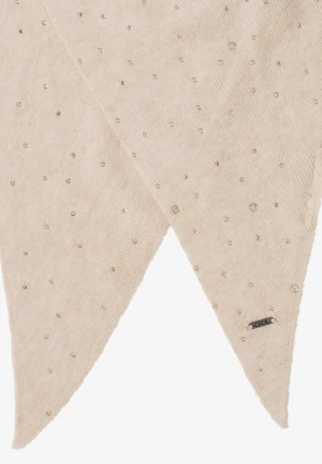 Schal mit Schmucksteinen desert beige melange Schal mit Schmucksteinen desert beige melange