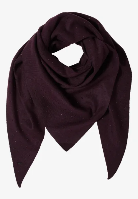 Schal mit Schmucksteinen eggplant red