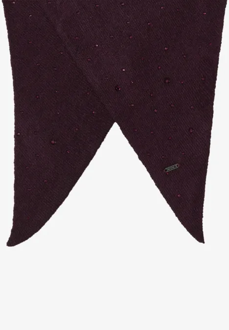 Schal mit Schmucksteinen eggplant red