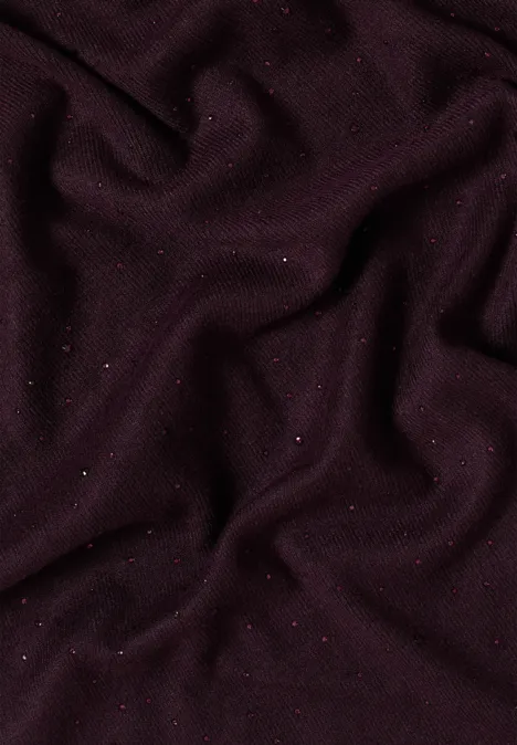 Schal mit Schmucksteinen eggplant red