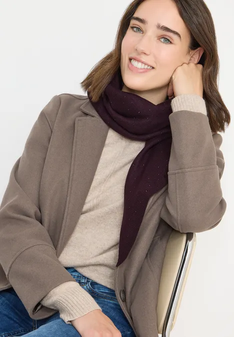 Schal mit Schmucksteinen eggplant red