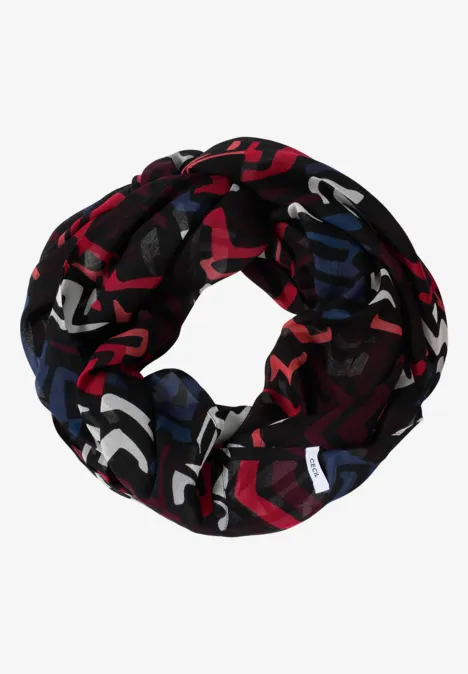 Gemusterter Loop-Schal black multi
