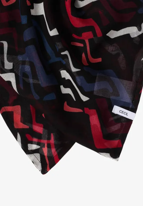 Gemusterter Loop-Schal black multi