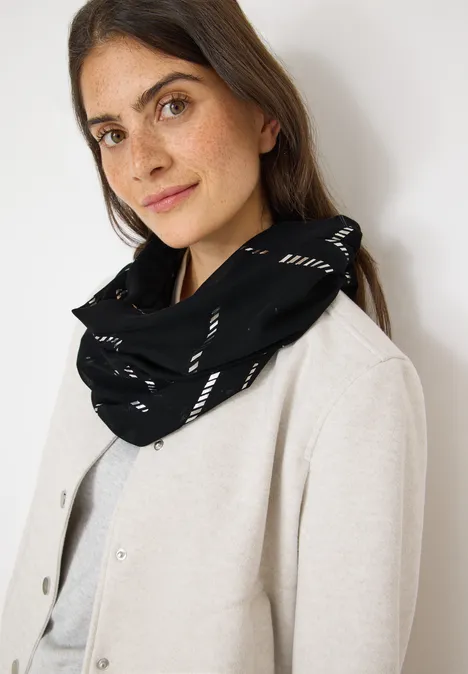 Sjaal met lus en foliedetails Black Sjaal met lus en foliedetails Black