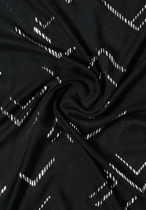 Sjaal met lus en foliedetails Black Sjaal met lus en foliedetails Black