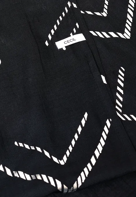 Sjaal met lus en foliedetails Black Sjaal met lus en foliedetails Black