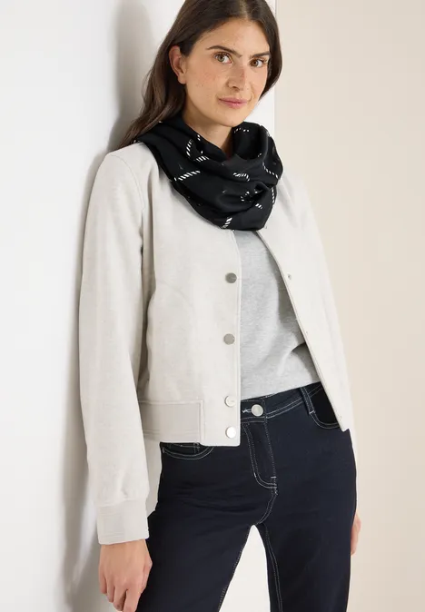 Sjaal met lus en foliedetails Black Sjaal met lus en foliedetails Black