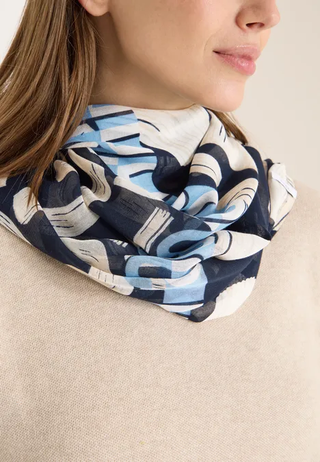 Wzorzysty szal Loop universal blue
