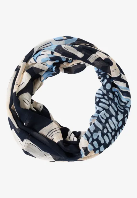 Wzorzysty szal Loop universal blue