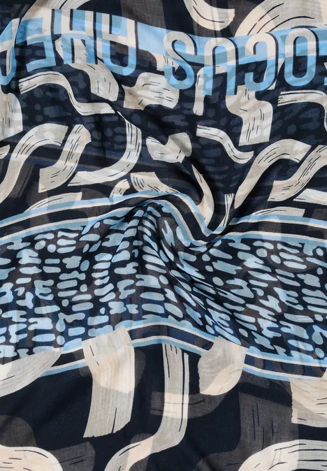 Wzorzysty szal Loop universal blue