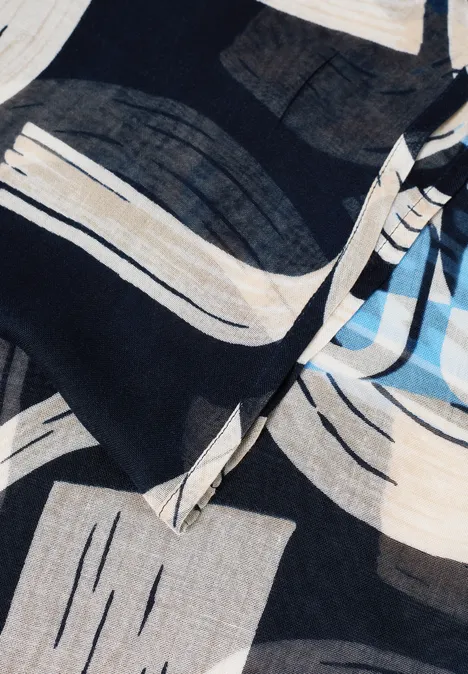 Wzorzysty szal Loop universal blue