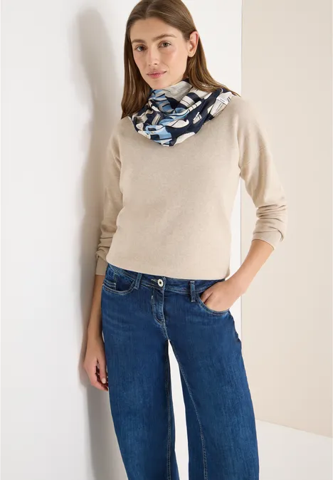 Wzorzysty szal Loop universal blue