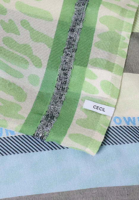 Gestructureerde lusjessjaal bamboo green