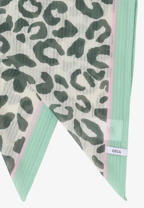 Bandana mit Struktur und Leo-Print macadamia beige Bandana mit Struktur und Leo-Print macadamia beige