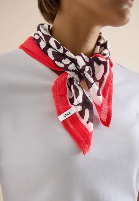 Bandana mit Struktur und Leo-Print rich burgundy