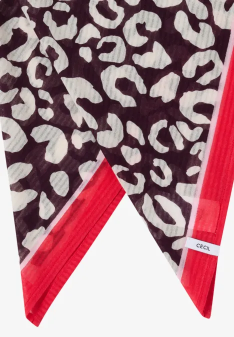 Bandana mit Struktur und Leo-Print rich burgundy