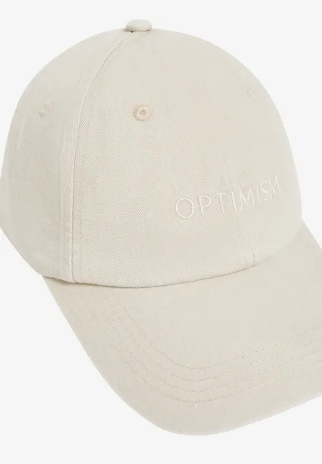 Cap mit Stickerei macadamia beige