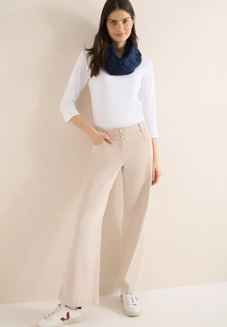 Gestreepte lussjaal sporty denim blue Gestreepte lussjaal sporty denim blue