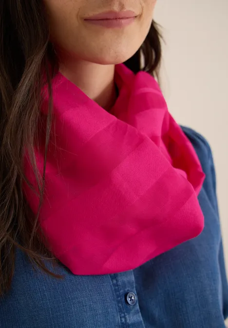Foulard loop rayé beetroot pink