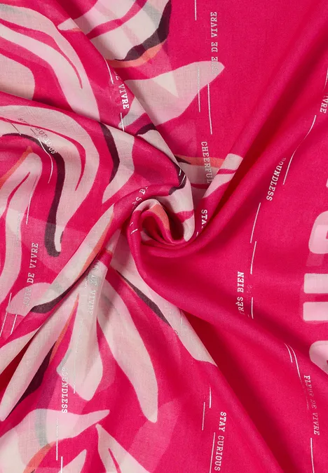 Sjaal met lus en folieprint beetroot pink Sjaal met lus en folieprint beetroot pink