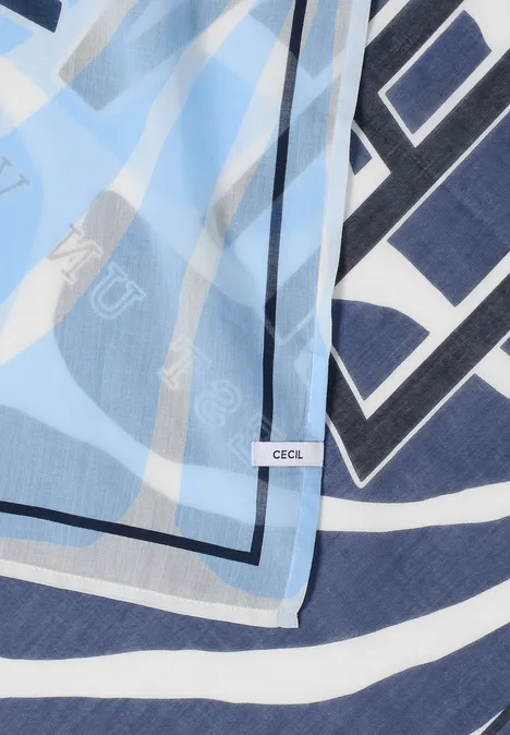 Bedrukte bandana sporty denim blue Bedrukte bandana sporty denim blue