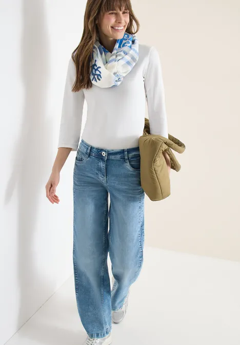 Loop-Schal mit Streifenmuster universal blue