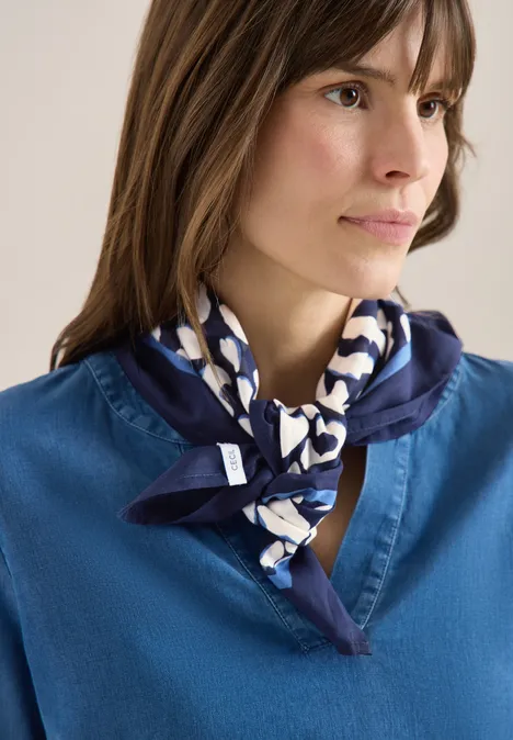 Bandana aus Baumwolle mit Leo-Muster urban dark blue Bandana aus Baumwolle mit Leo-Muster urban dark blue